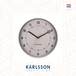 Karlsson, Wall clock 31.5cm Fresco polystyrene warm grey