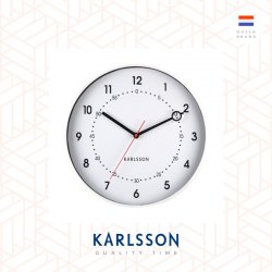 Karlsson, Wall clock 31.5cm Fresco polystyrene white