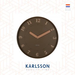 Karlsson, Wall clock 40cm Amena polystyrene mocha brown