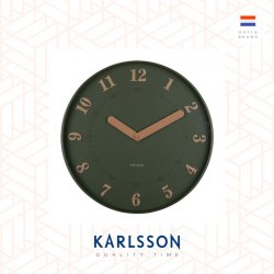 Karlsson, Wall clock 40cm Amena polystyrene luxury green