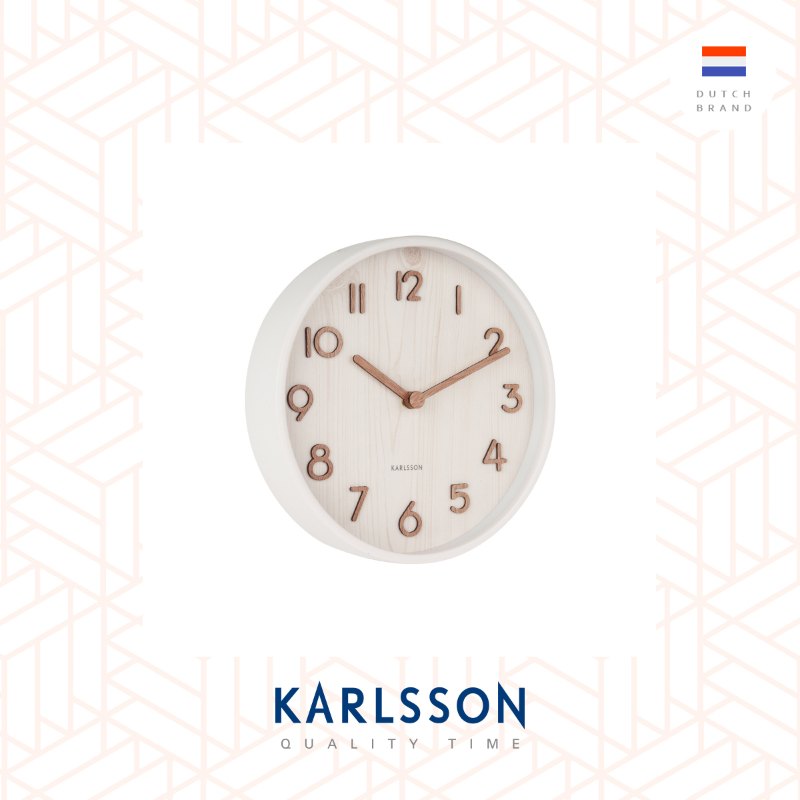 Karlsson wall clock 22cm Pure small basswood white