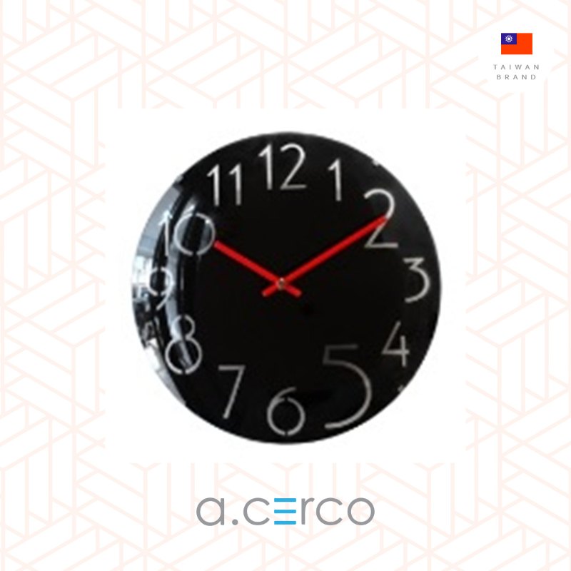 a.cerco Big5 wooden wall clock glass(3 colors) 木紋玻璃掛鐘(三色可選)