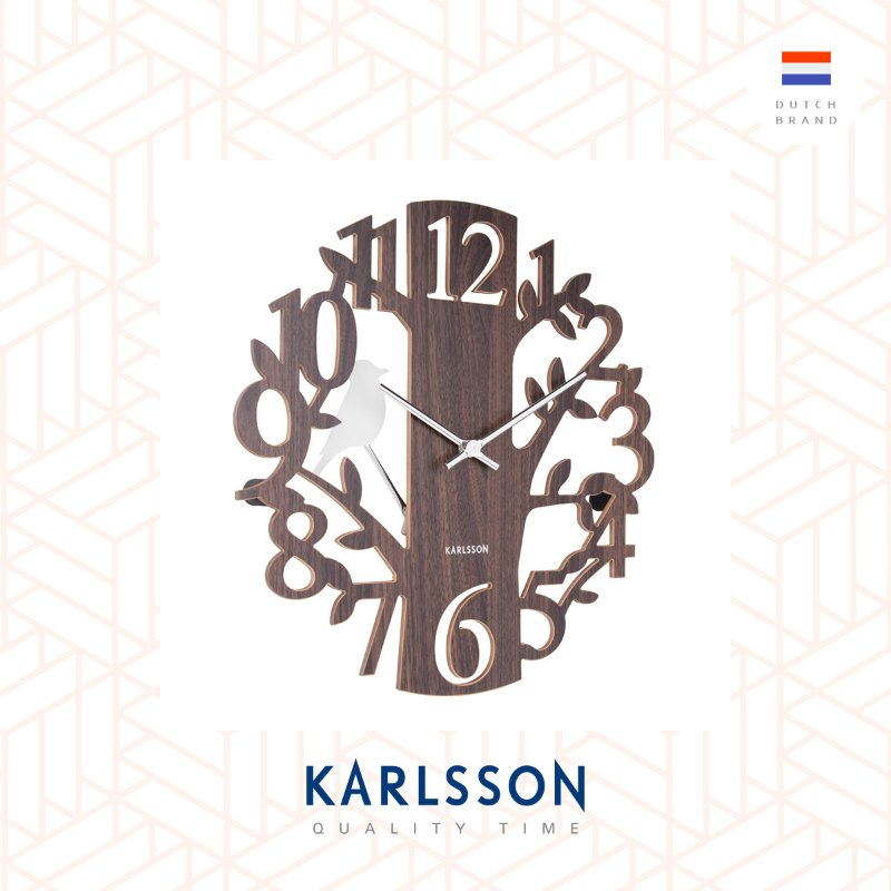 Karlsson, Wall clock woodpecker dark wood 啄木鳥搖擺掛鐘