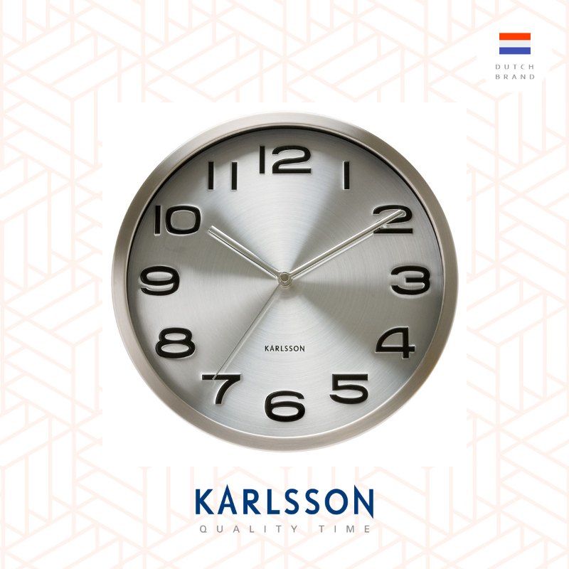 Karlsson, Wall clock 29cm Maxie steel polished Silver