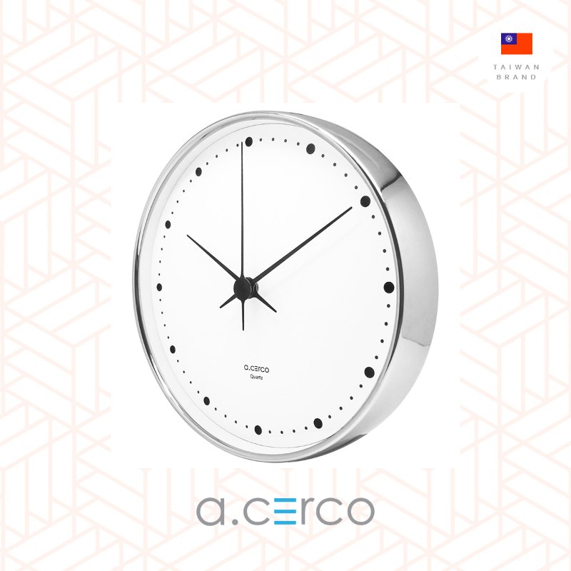 a.cerco Sparkle wall clock w. chrome case, Design by Darren Lin