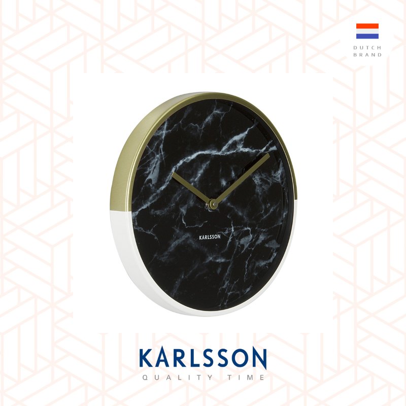 Karlsson, Wall clock Marble Delight gold case black