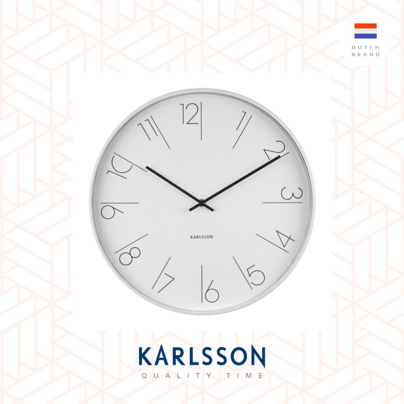 Karlsson, Wall clock Elegant Numbers steel white