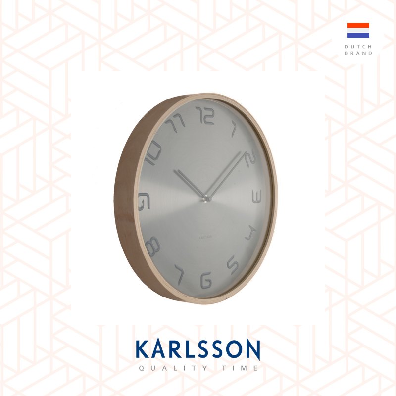 Karlsson, Wall clock Bent wood brushed steel