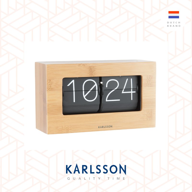 Karlsson, Table clock Boxed Flip Bamboo (Table/Hanging)