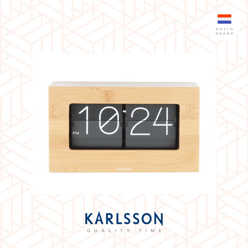 Karlsson, Table clock Boxed Flip Bamboo (Table/Hanging)