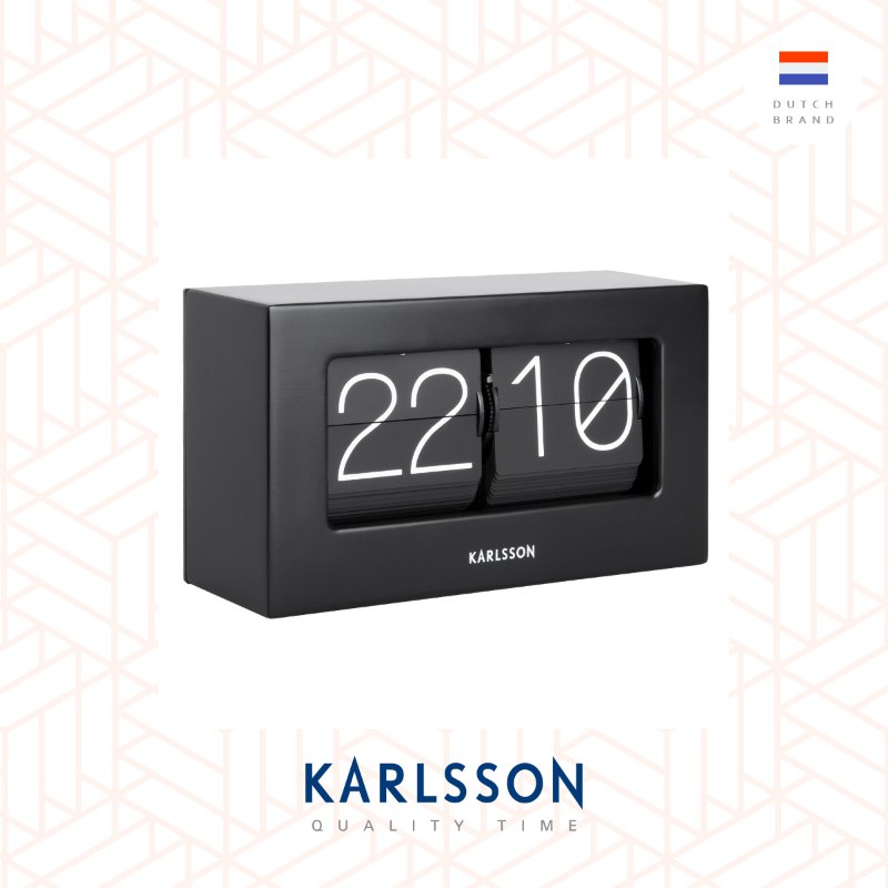 Karlsson, Table clock Boxed Flip Matt black (Table/Hanging)