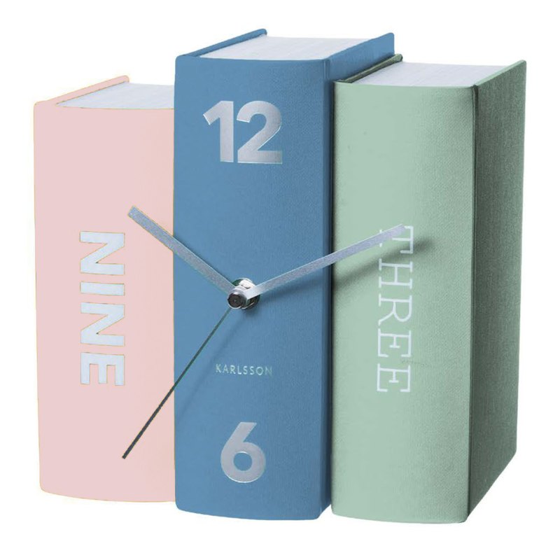 Karlsson, Table clock Book pastel tones paper, Design by Sjoerd van Huemen