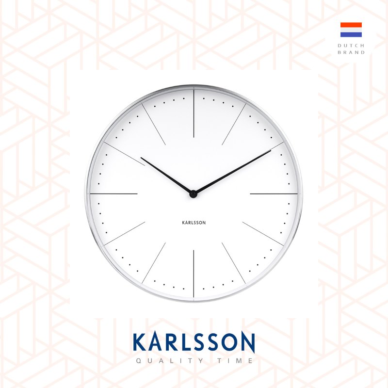Karlsson 37.5cm wall clock Normann station white, brushed case