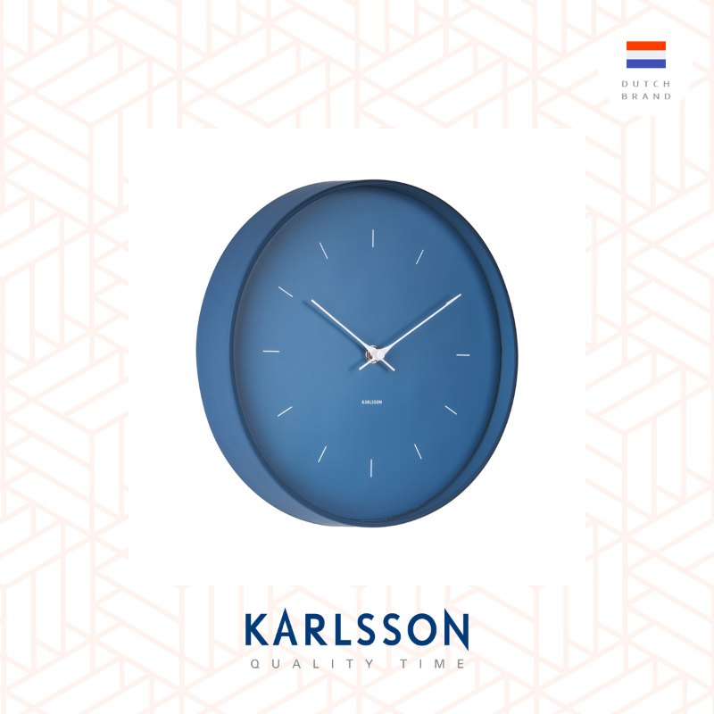 Karlsson wall clock 27.5cm Butterfly Hands dark blue