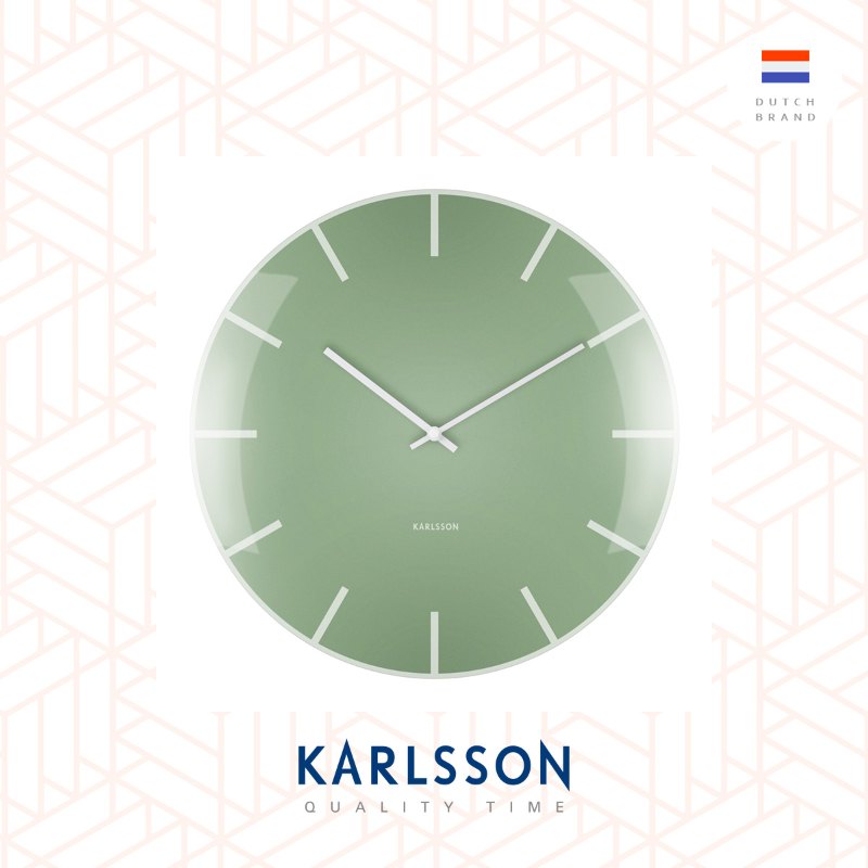 Karlsson, Wall clock Glass Dome green, Design by Boxtel Buijs