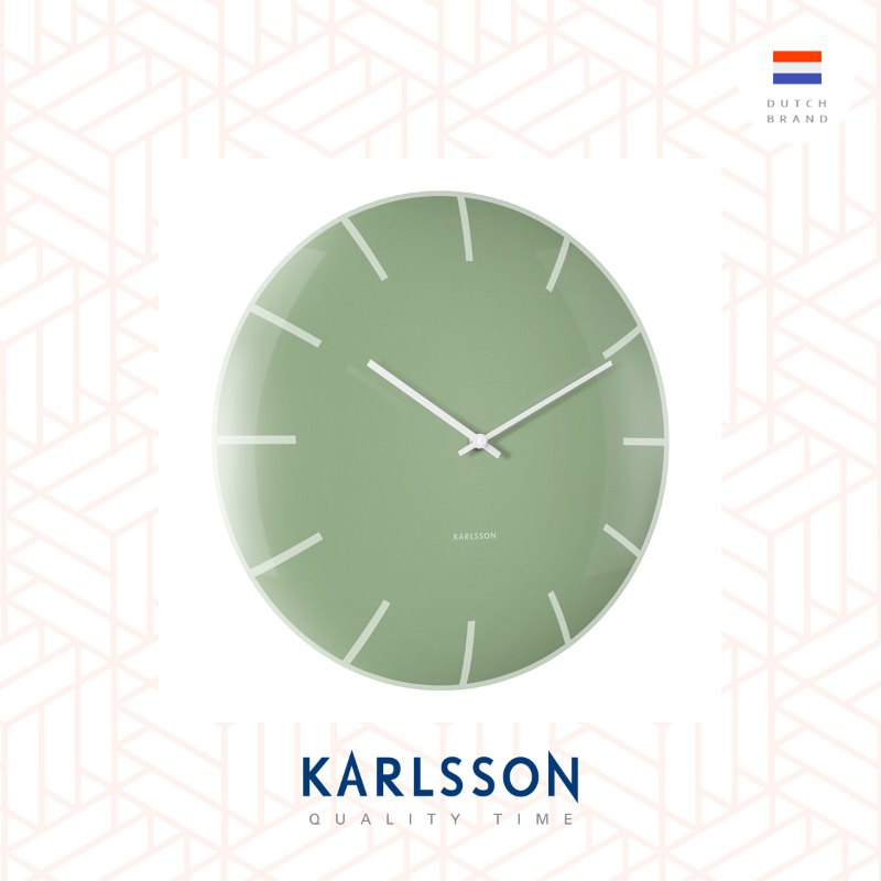 Karlsson, Wall clock Glass Dome green, Design by Boxtel Buijs