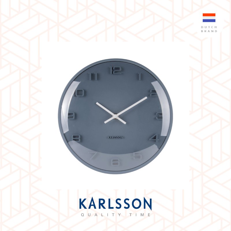 Karlsson, Wall clock Elevated petrol blue dome glass, Design by Boxtel Buijs