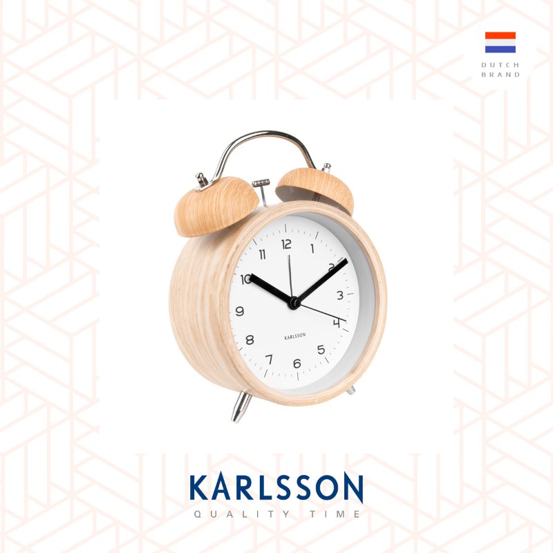 Karlsson, Big Alarm clock Classic Bell wood white