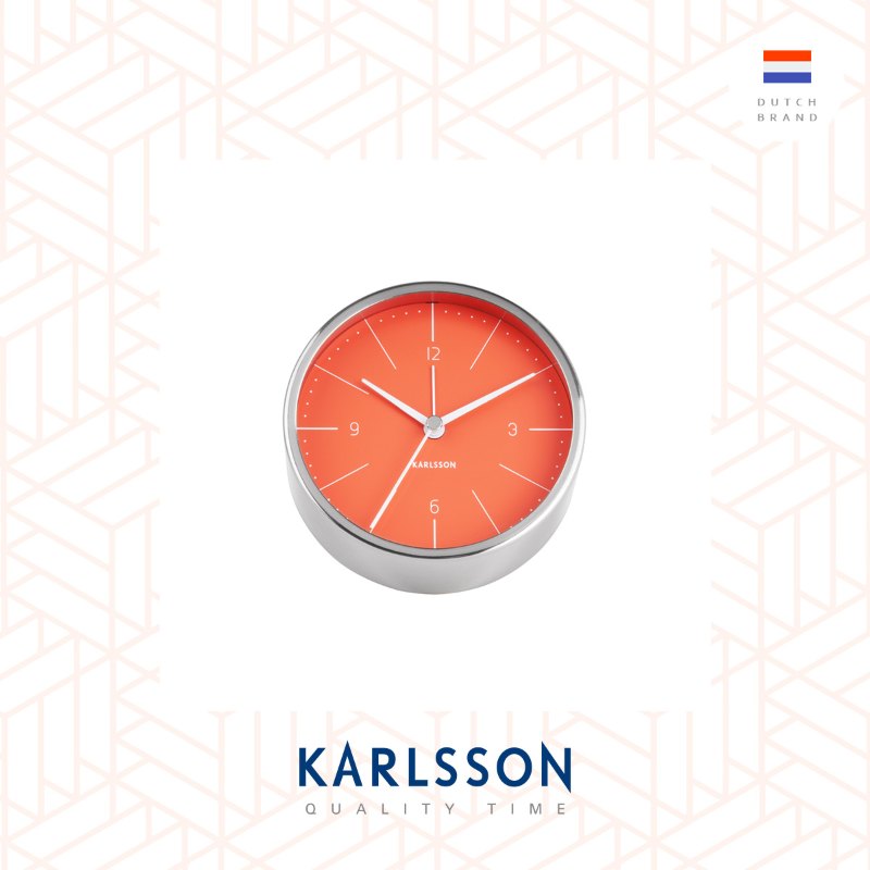 Karlsson, Alarm clock Normann brushed steel orange