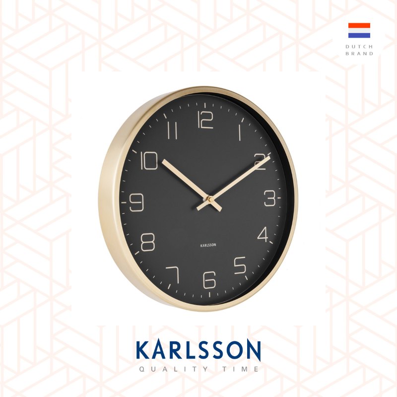 Karlsson Wall clock Gold Elegance black
