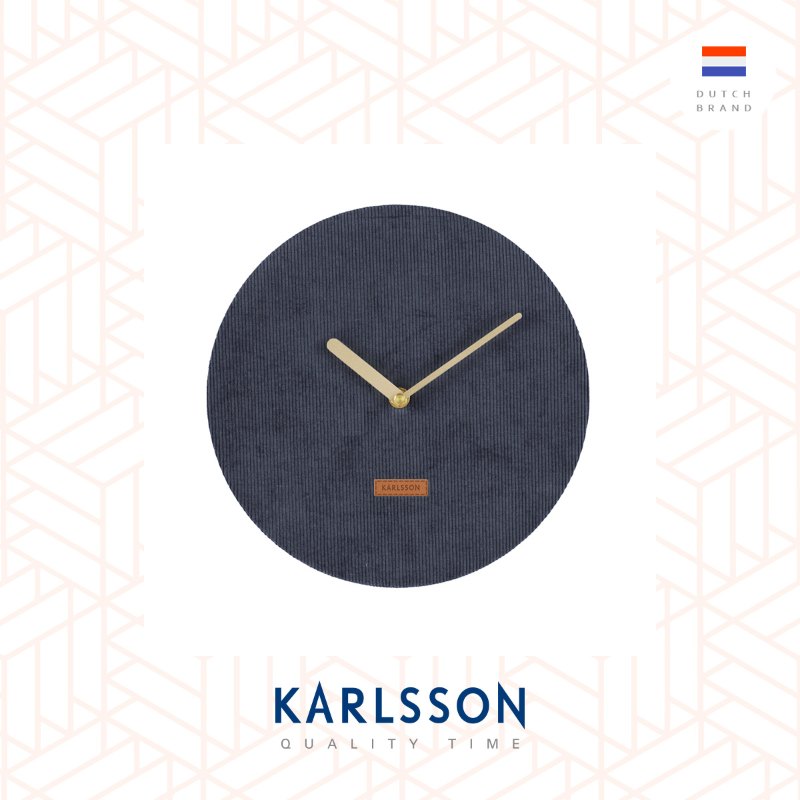 Karlsson, Wall clock Corduroy dark blue