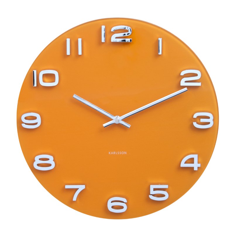 Karlsson Wall clock Vintage curry yellow round glass
