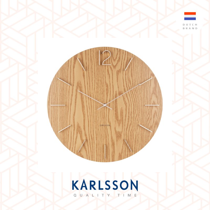 Karlsson, 50cm Wall clock Meek MDF light wood veneer