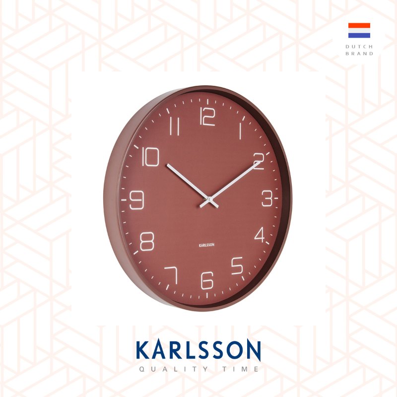 Karlsson, Wall clock Lofty matt warm red, design by Design Armando Breeveld