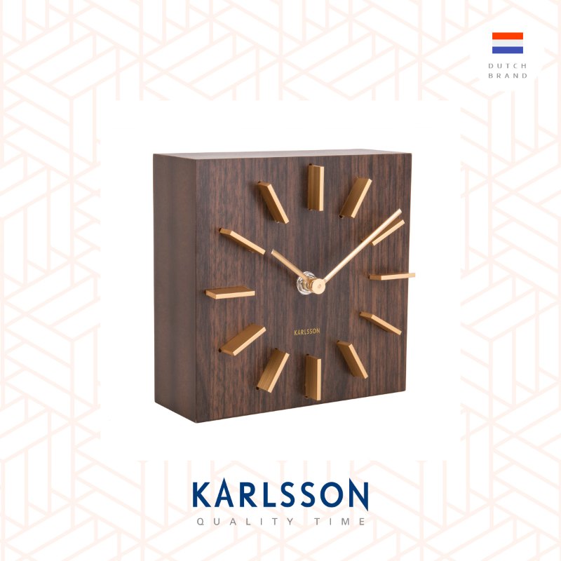 Karlsson, Table clock 15cm Discreet dark wood (Table/Hanging)