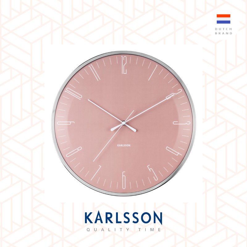 Karlsson, Wall clock Dragonfly dusty pink, Dome glass, Design by Boxtel Buijs