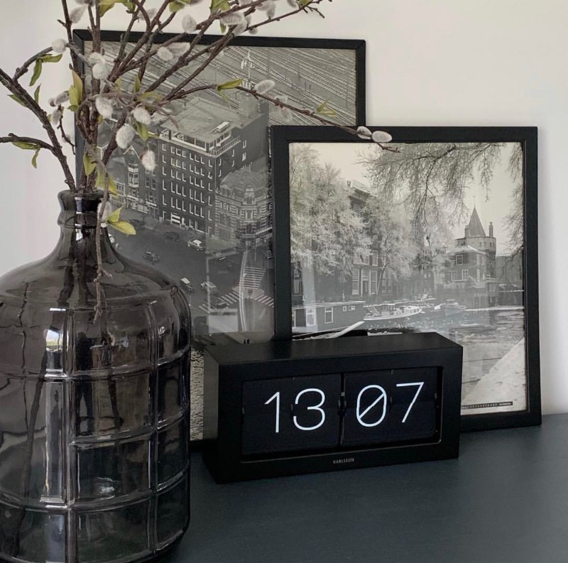 Karlsson, Flip clock Boxed XL matt black (Table/Hanging)