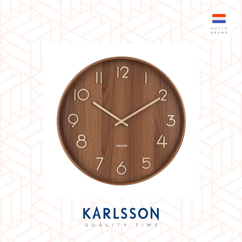 Karlsson, 40cm wall clock Pure medium dark basswood