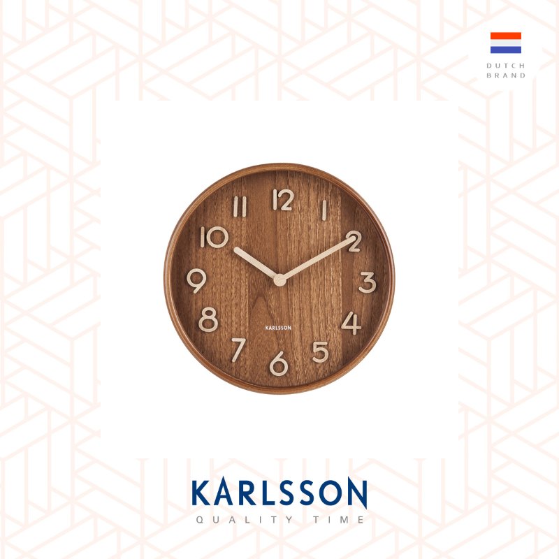 Karlsson, 22cm wall clock Pure small dark basswood