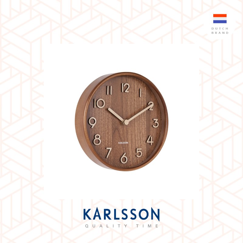 Karlsson, 22cm wall clock Pure small dark basswood