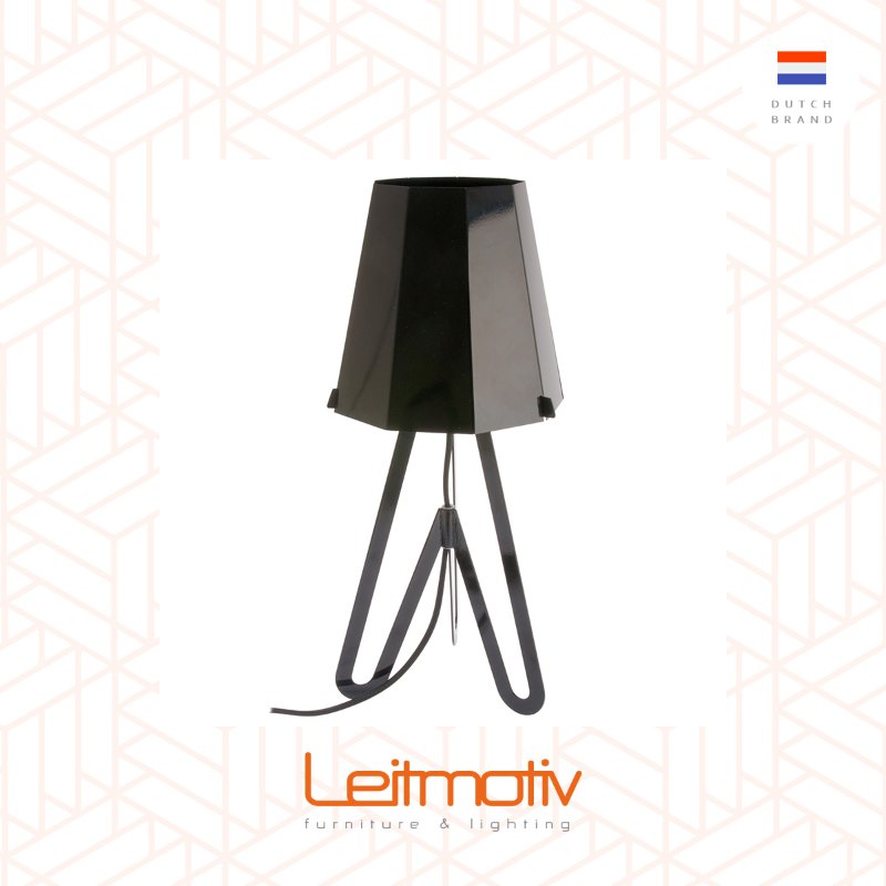 Leitmotiv, Table lamp Flow metal black w. black wire