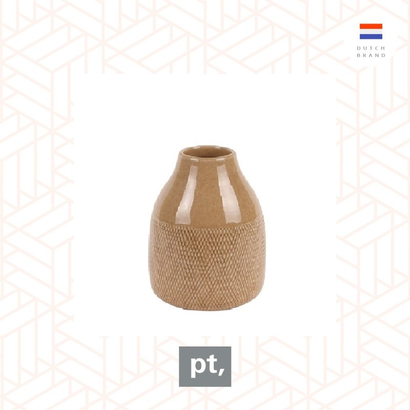pt, Vase Crackle small ceramic honey brown