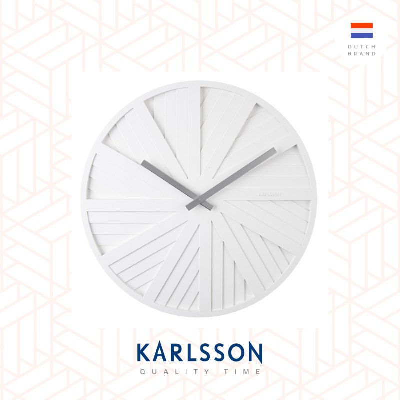 Karlsson wall clock 40cm Slides white, Design by Chantal Drenthe