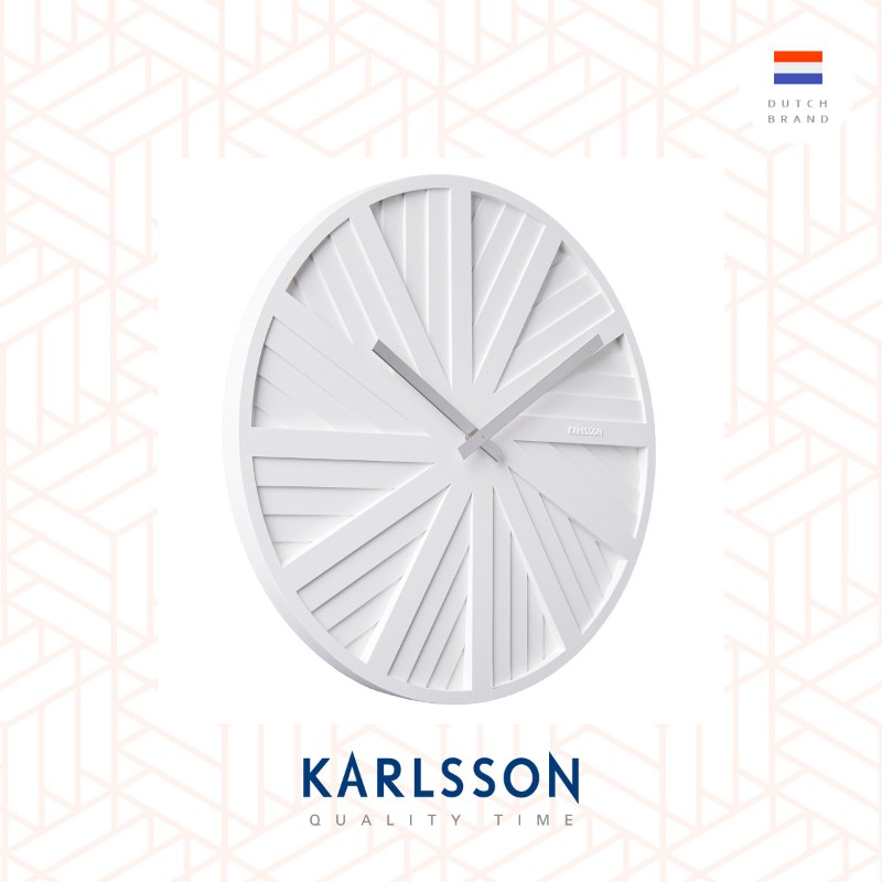 Karlsson wall clock 40cm Slides white, Design by Chantal Drenthe