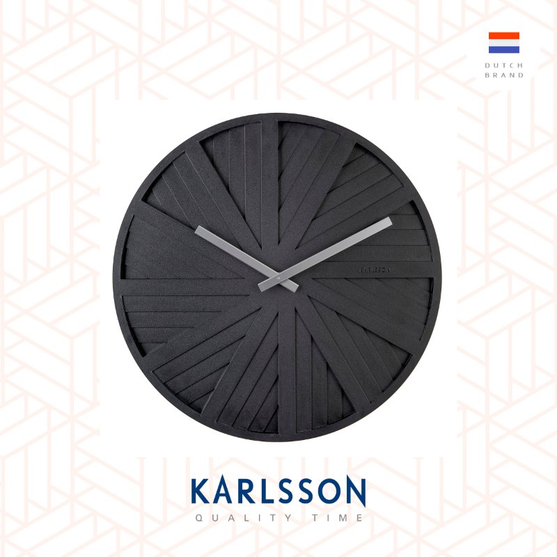 Karlsson wall clock 40cm Slides black, Design by Chantal Drenthe