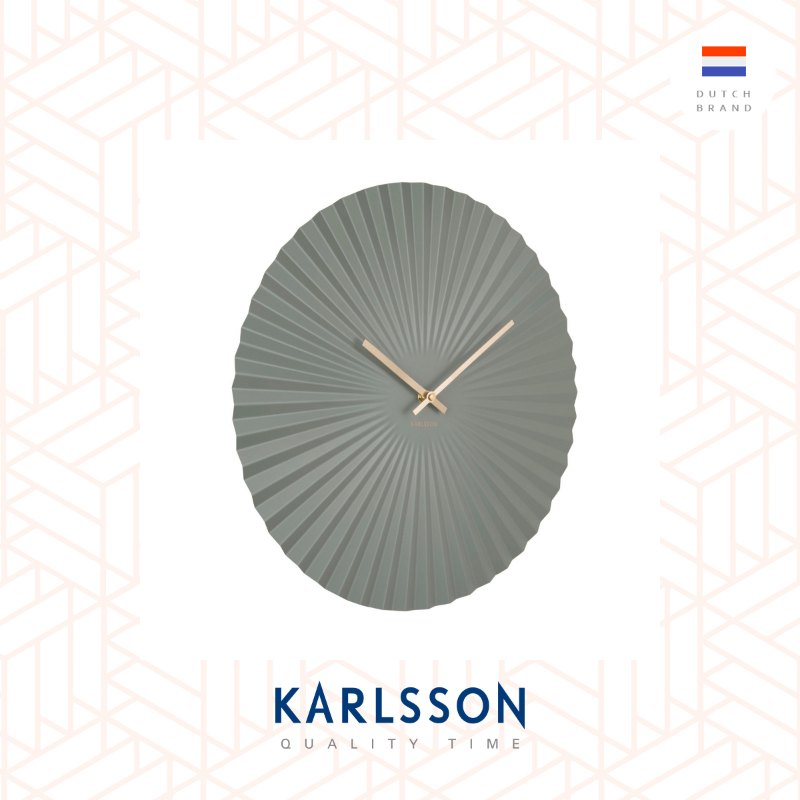 Karlsson Wall clock Sensu steel jungle green