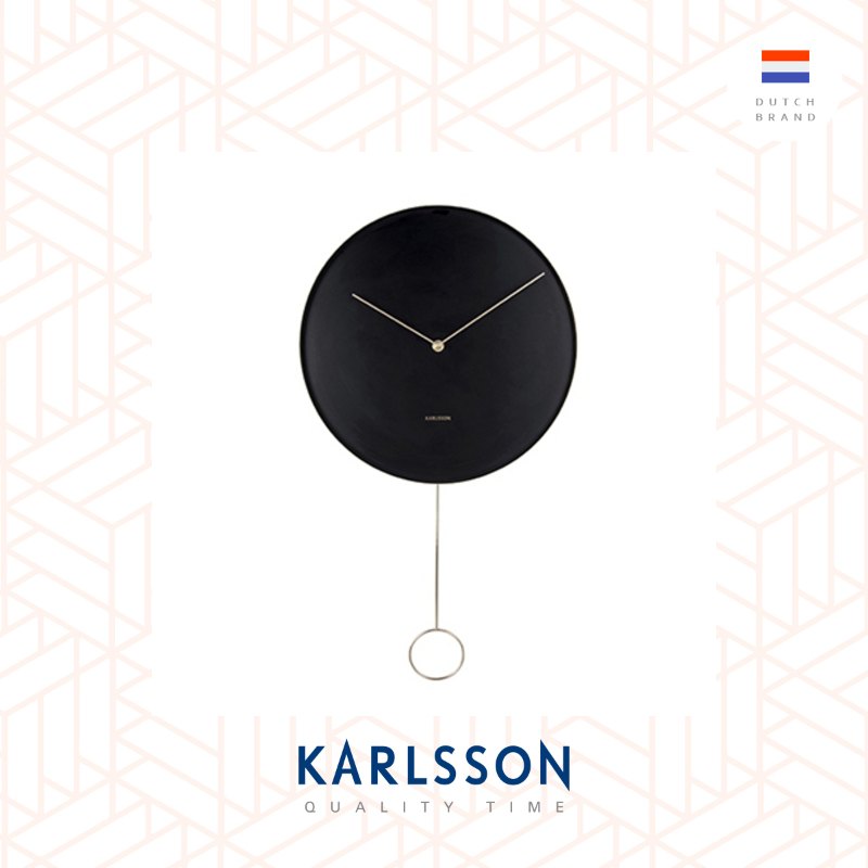 Karlsson wall clock L 61cm Pendulum black, Design by Anne Rieck