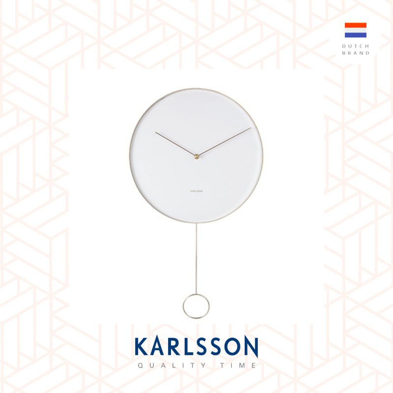 Karlsson wall clock L61cm Pendulum white, Design by Anne Rieck