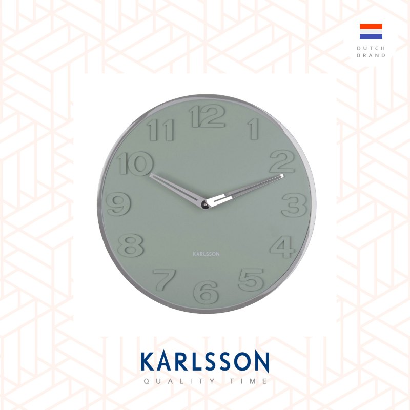 Karlsson Wall clock New Original numbers jungle green