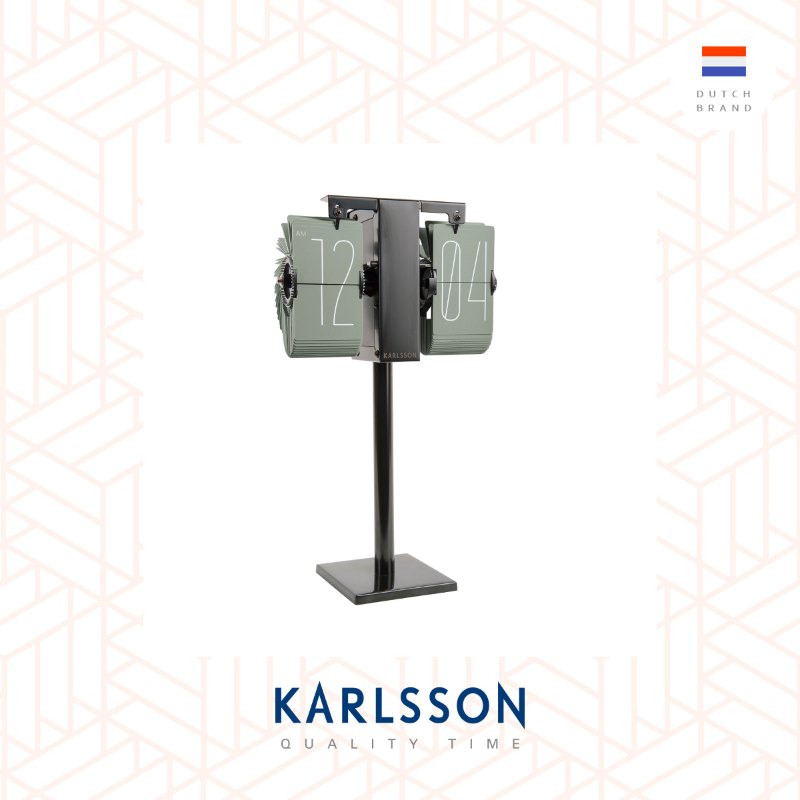 Karlsson, Flip clock No Case mini grayed jade, black stand (Table/Hanging)