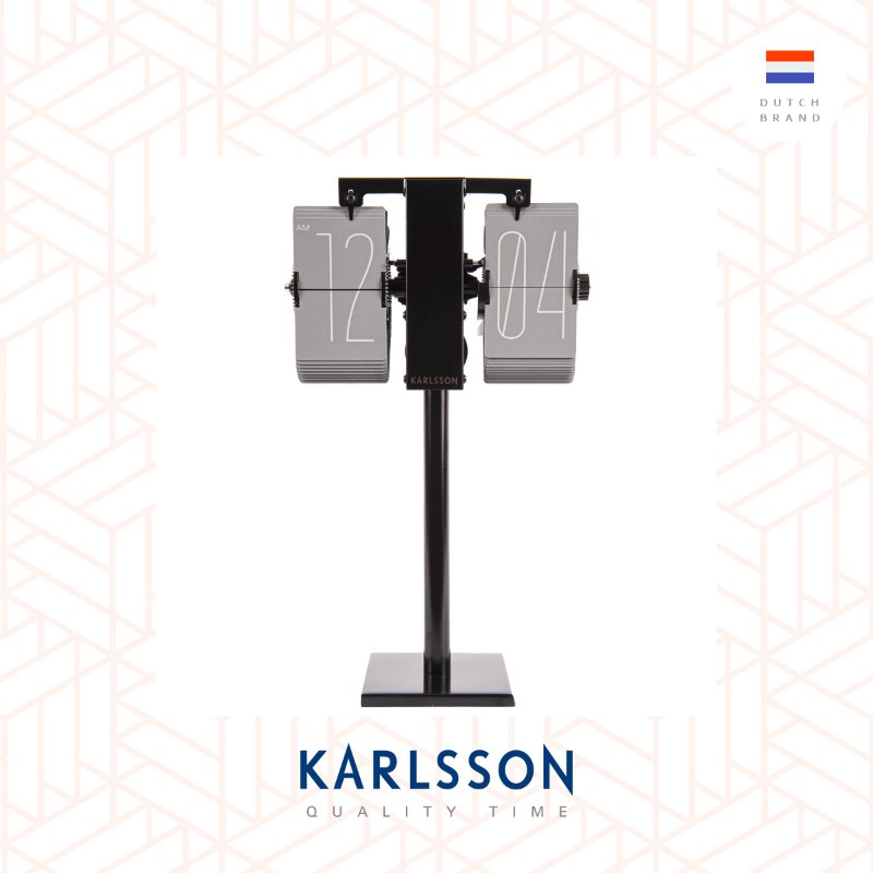Karlsson, Flip clock No Case mini warm grey, black stand (Table/Hanging)