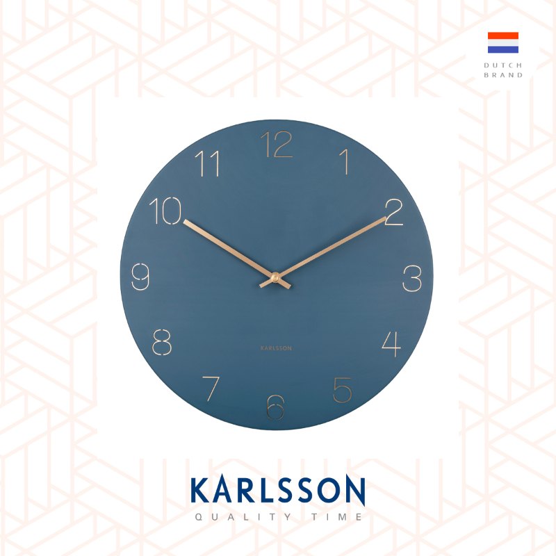 Karlsson Wall clock Charm engraved numbers blue