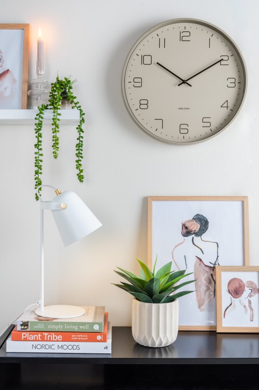 Karlsson, Wall clock Lofty matt warm grey, design by Design Armando Breeveld
