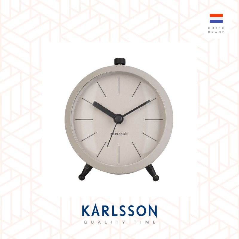 Karlsson, Alarm clock Button metal matt warm grey
