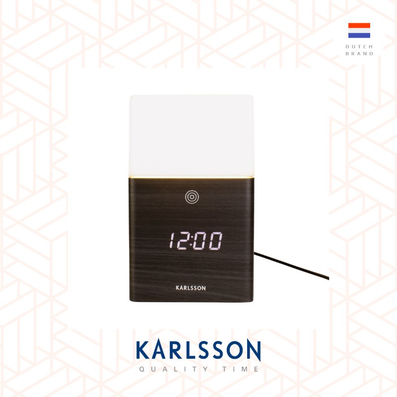 Karlsson, Alarm Clock Frosted Light LED black wood veneer (Light function)