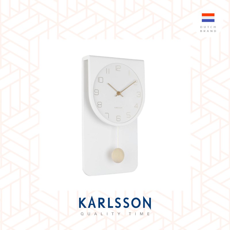 Karlsson, Wall clock Casa pendulum white, Decova Design (Pendulum)